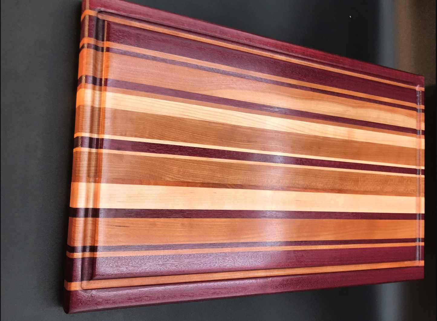 Exotic Edge Grain Cutting Board with Juice Groove