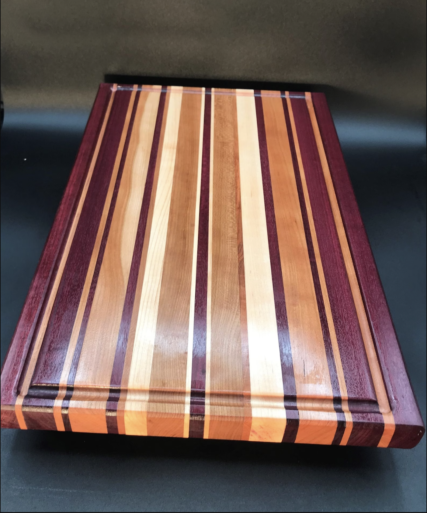 Exotic Edge Grain Cutting Board with Juice Groove