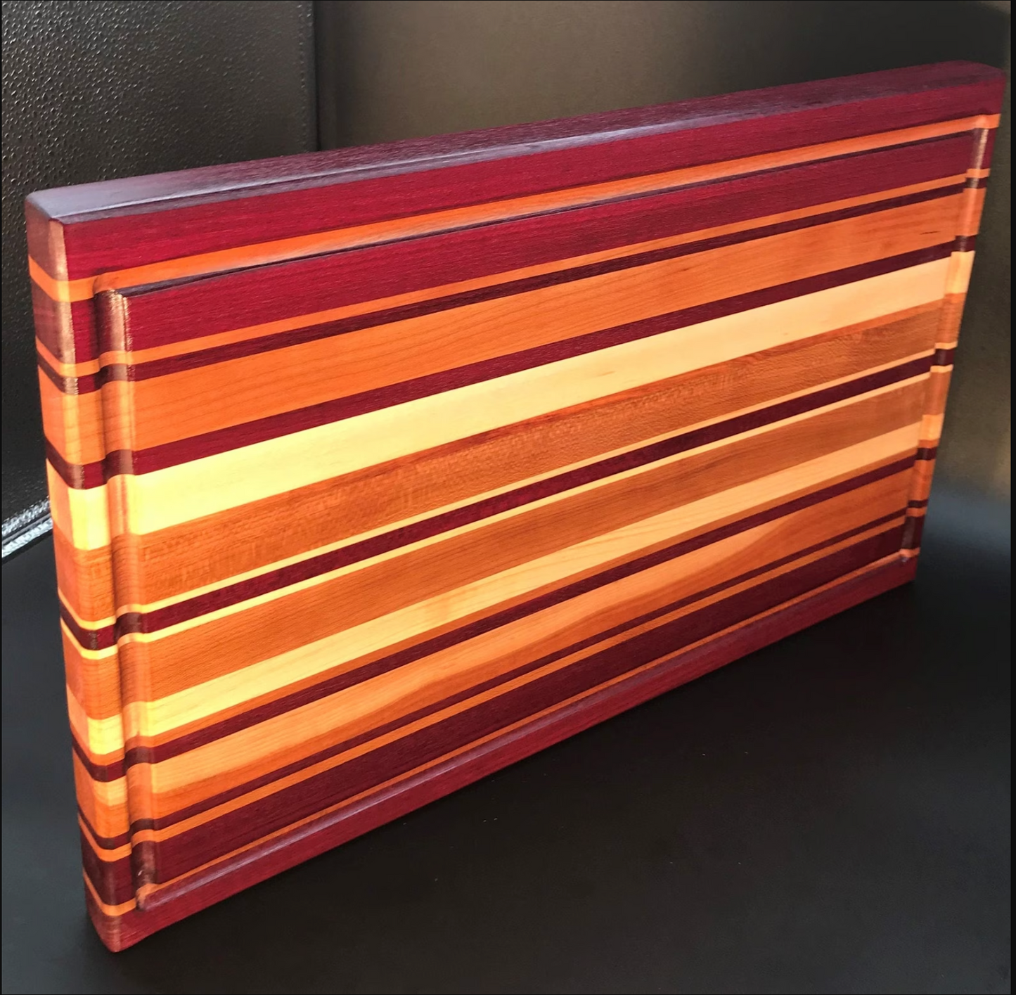 Exotic Edge Grain Cutting Board with Juice Groove