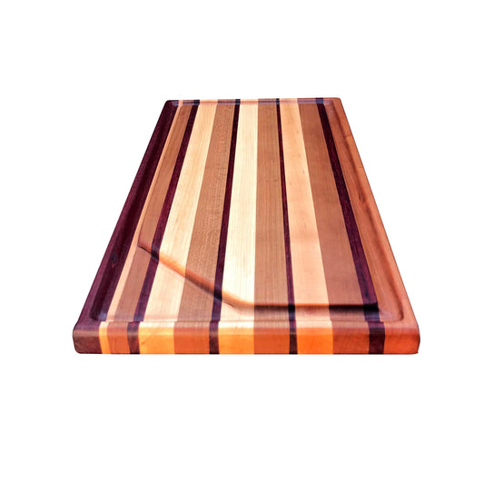 Exotic Edge Grain Cutting Board with Juice Well