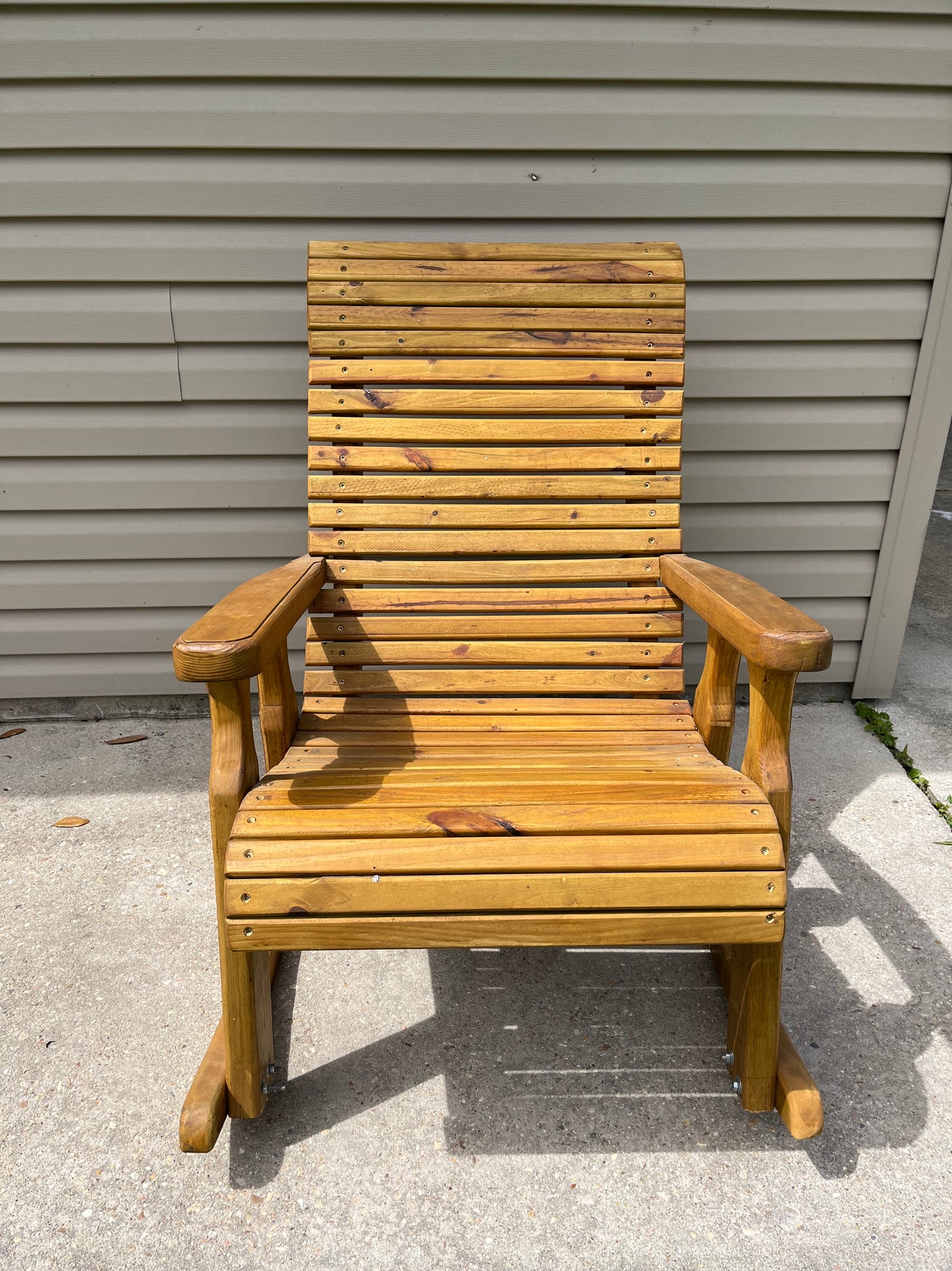 Adult High Back Rocking Chair - Amish Style Rollback Design