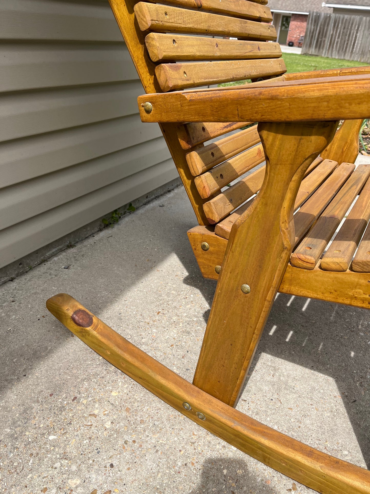 Adult High Back Rocking Chair - Amish Style Rollback Design