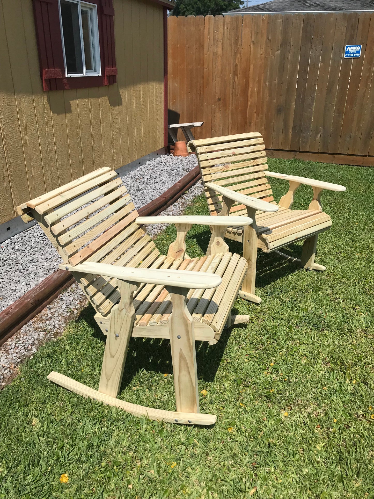 Adult Low Back Rocking Chair - Amish Style Rollback Design