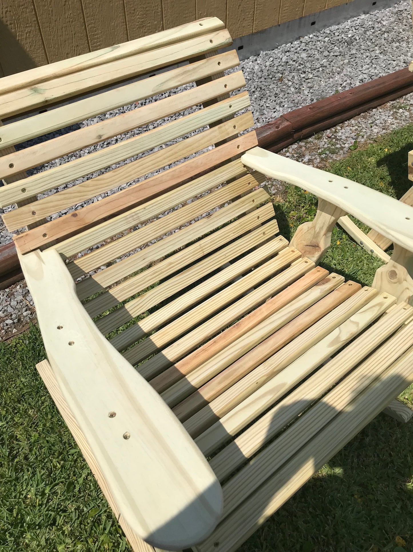 Adult Low Back Rocking Chair - Amish Style Rollback Design