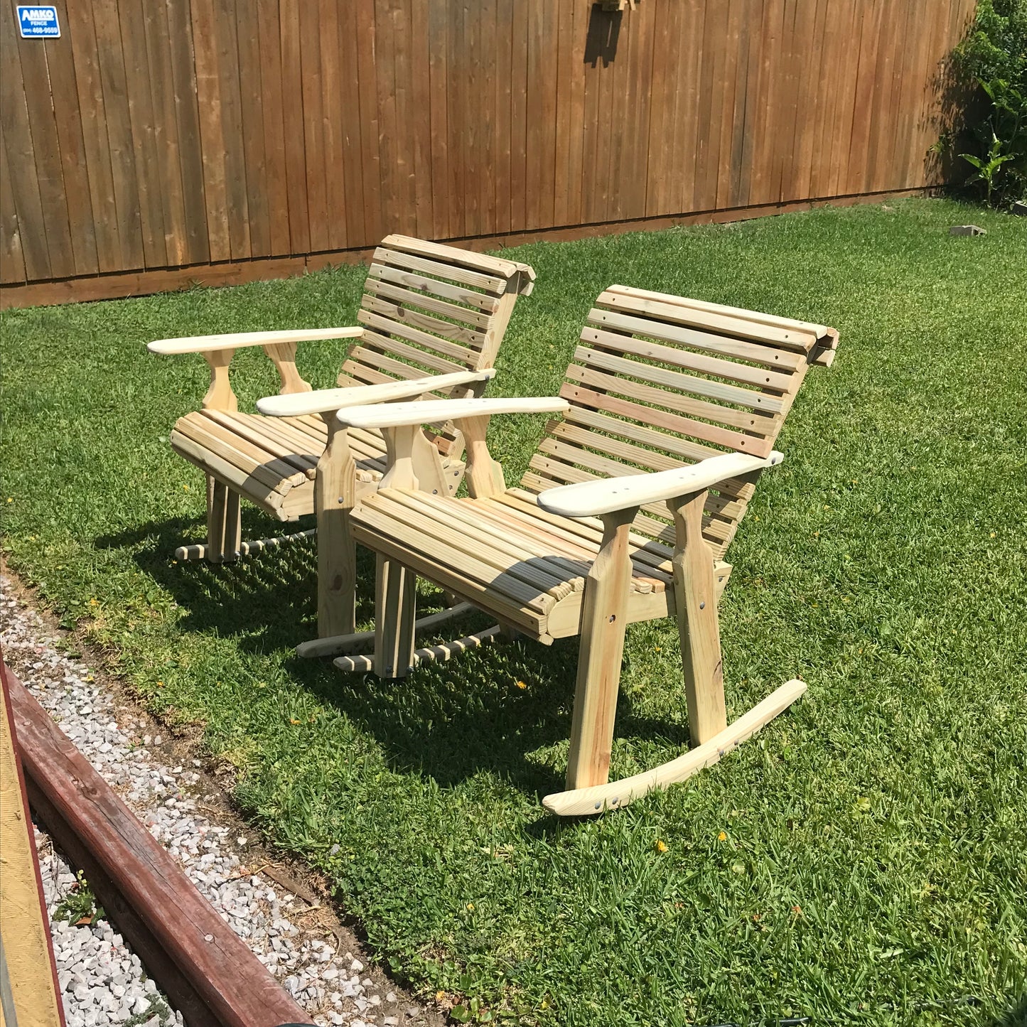 Adult Low Back Rocking Chair - Amish Style Rollback Design