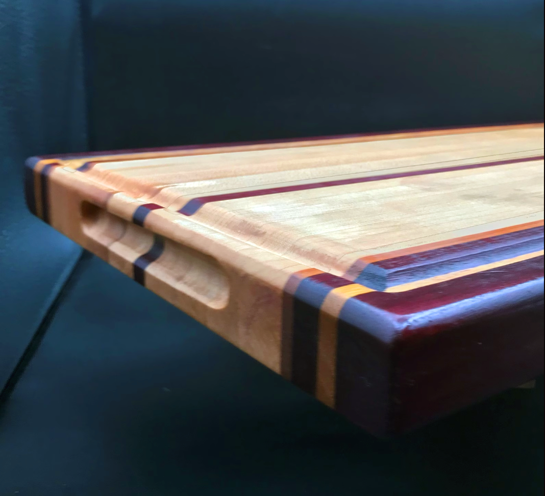 Exotic Edge Grain Cutting Board with Juice Groove