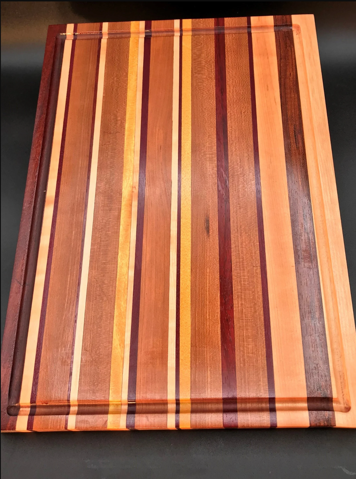 Exotic Edge Grain Cutting Board with Juice Groove