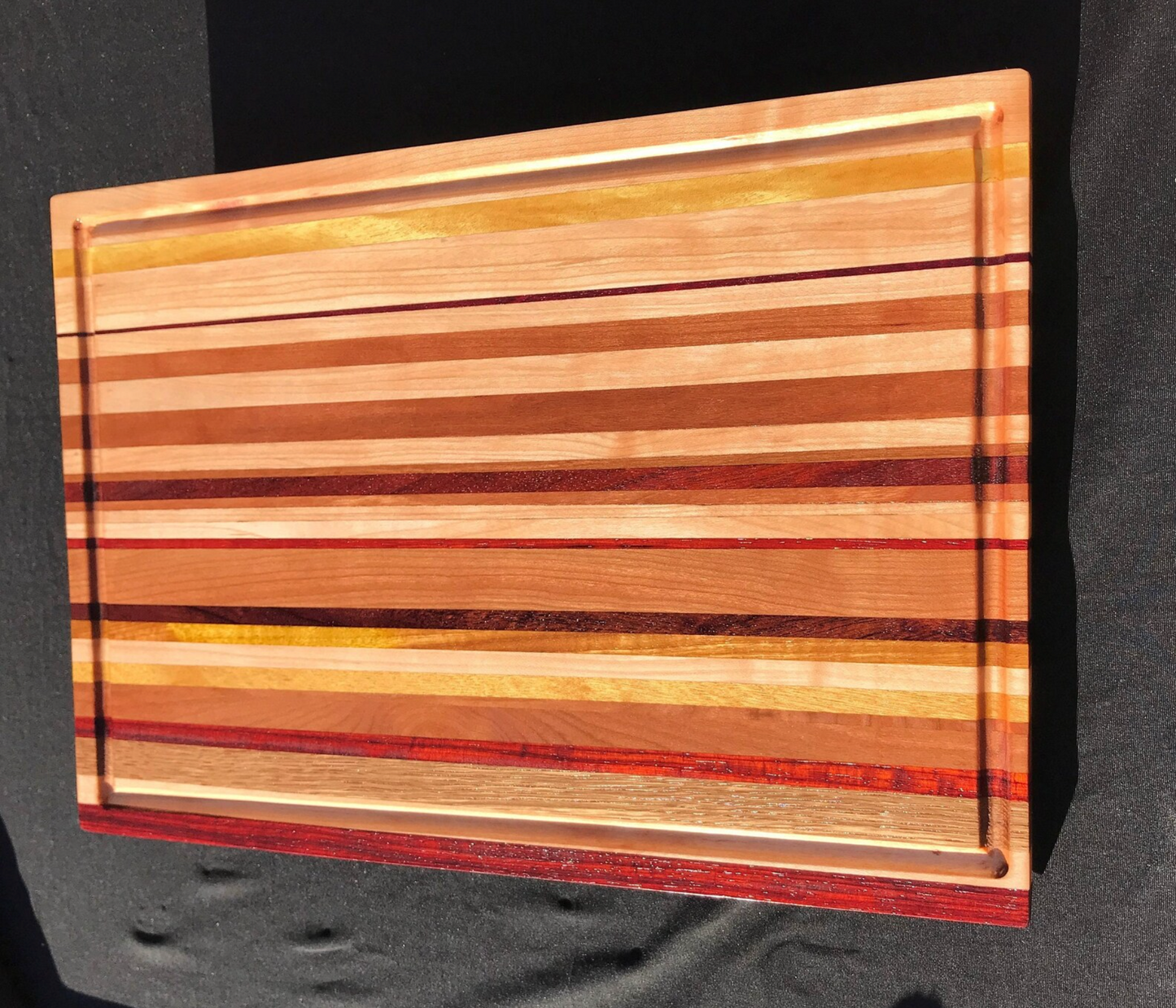 Exotic Edge Grain Cutting Board with Juice Groove