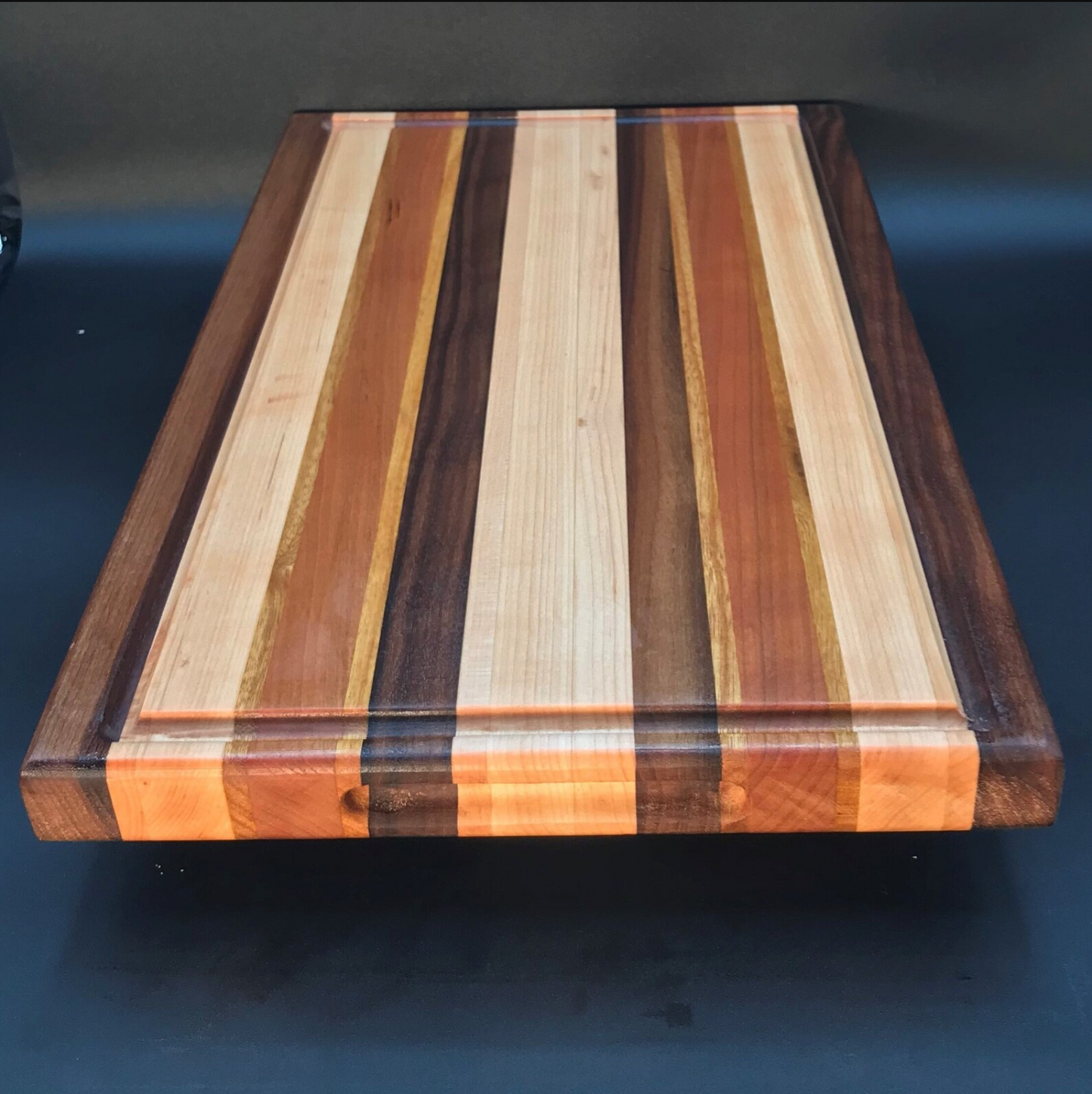 Exotic Edge Grain Cutting Board with Juice Groove