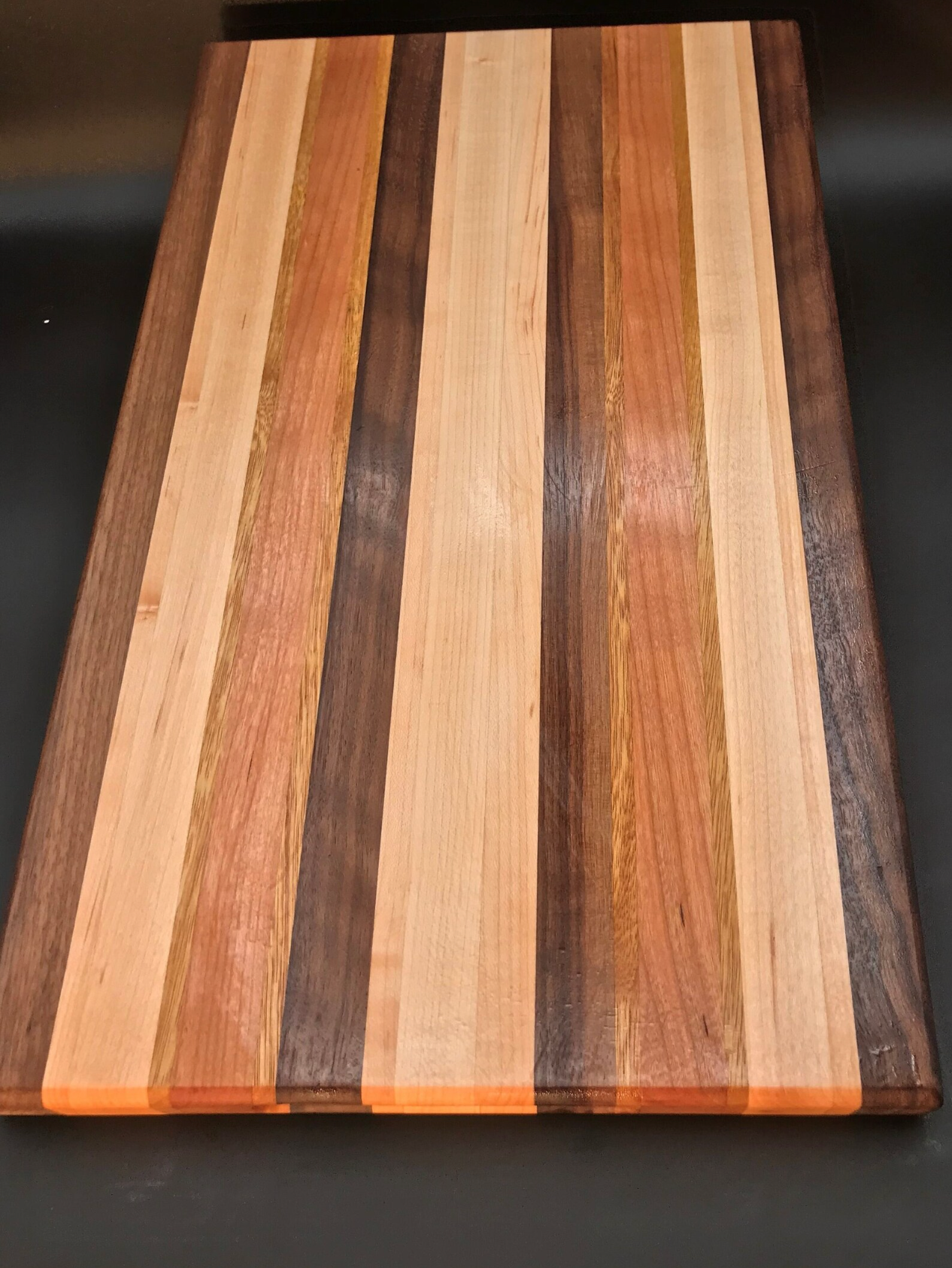 Exotic Edge Grain Cutting Board with Juice Groove