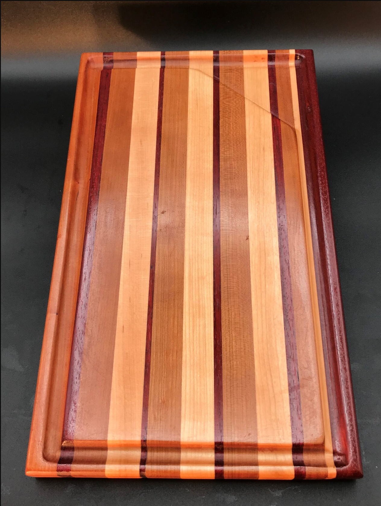 Exotic Edge Grain Cutting Board with Juice Well