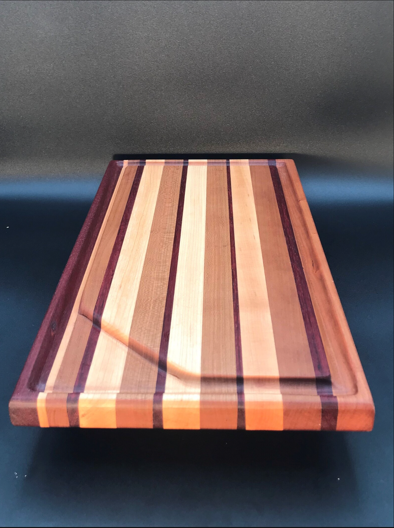 Exotic Edge Grain Cutting Board with Juice Well