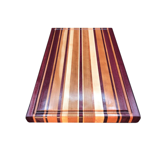 Exotic Edge Grain Cutting Board with Juice Groove