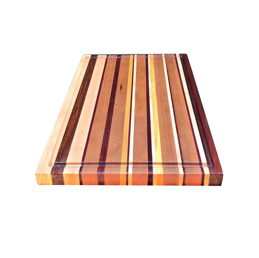 Exotic Edge Grain Cutting Board with Juice Groove