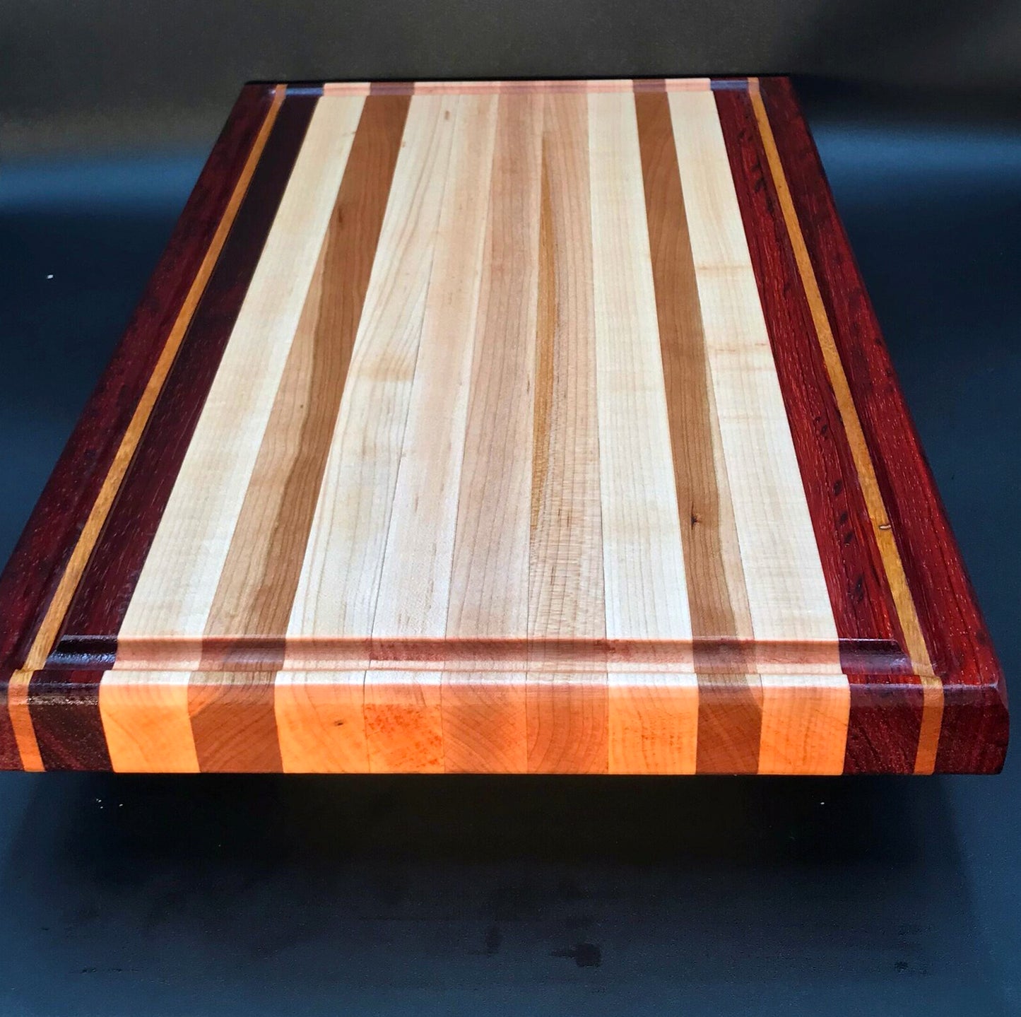 Exotic Edge Grain Cutting Board with Juice Groove