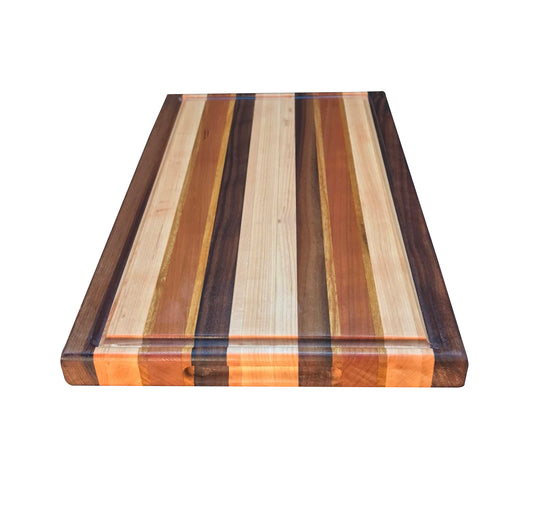 Exotic Edge Grain Cutting Board with Juice Groove