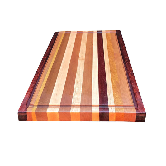 Exotic Edge Grain Cutting Board with Juice Groove