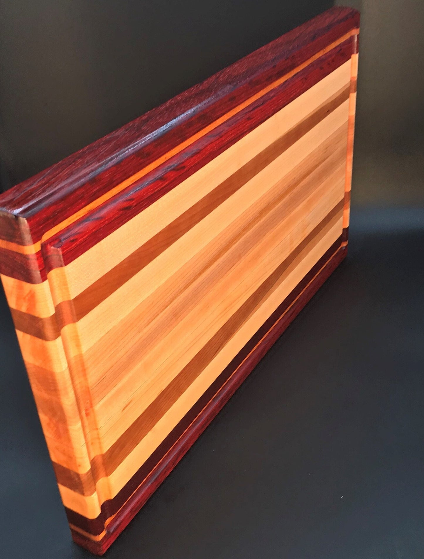 Exotic Edge Grain Cutting Board with Juice Groove