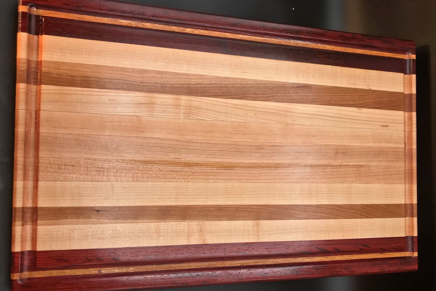 Exotic Edge Grain Cutting Board with Juice Groove